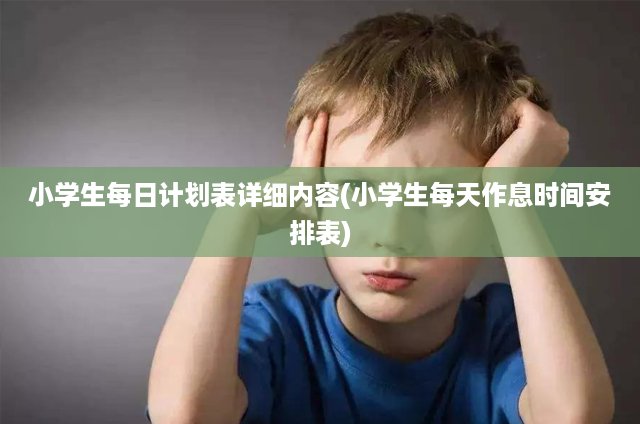 小学生每日计划表详细内容(小学生每天作息时间安排表)